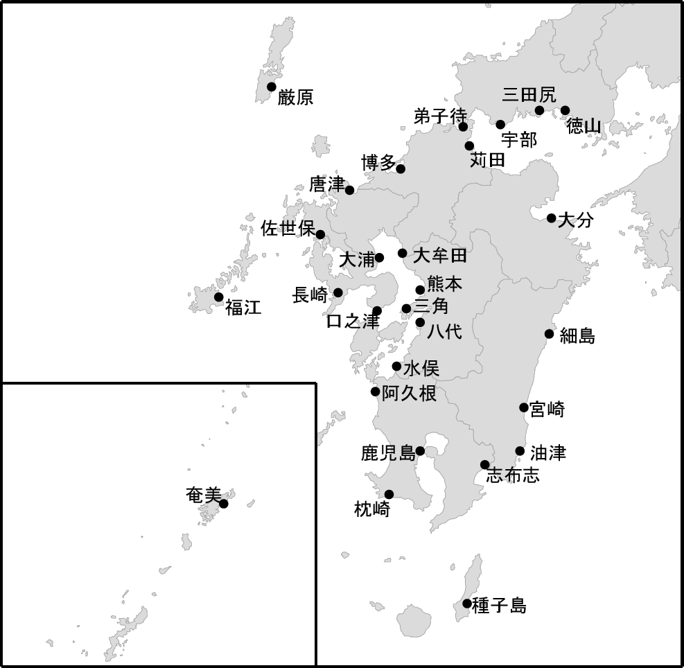 九州・山口県地図