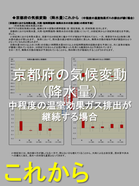 京都府の気候変動（降水量）これから（中程度の温室効果ガス排出が継続する場合）