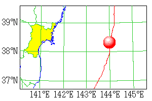 1793年2月17日の地震の震央