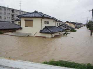宮崎市内の浸水の様子
