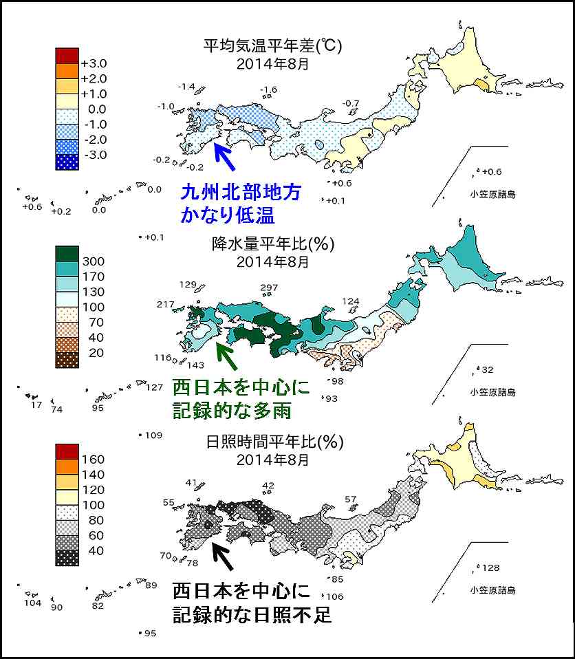 福岡管区気象台 天候詳細解説 ２０１４年８月