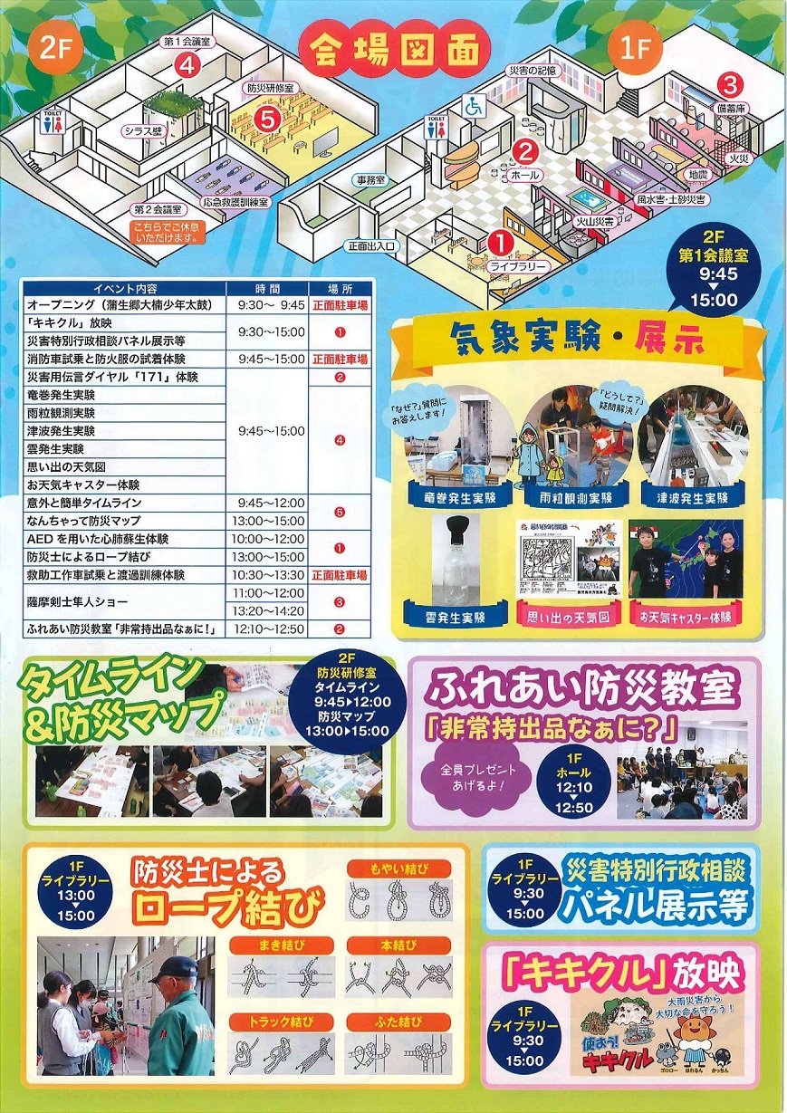 防災・お天気フェアチラシ裏