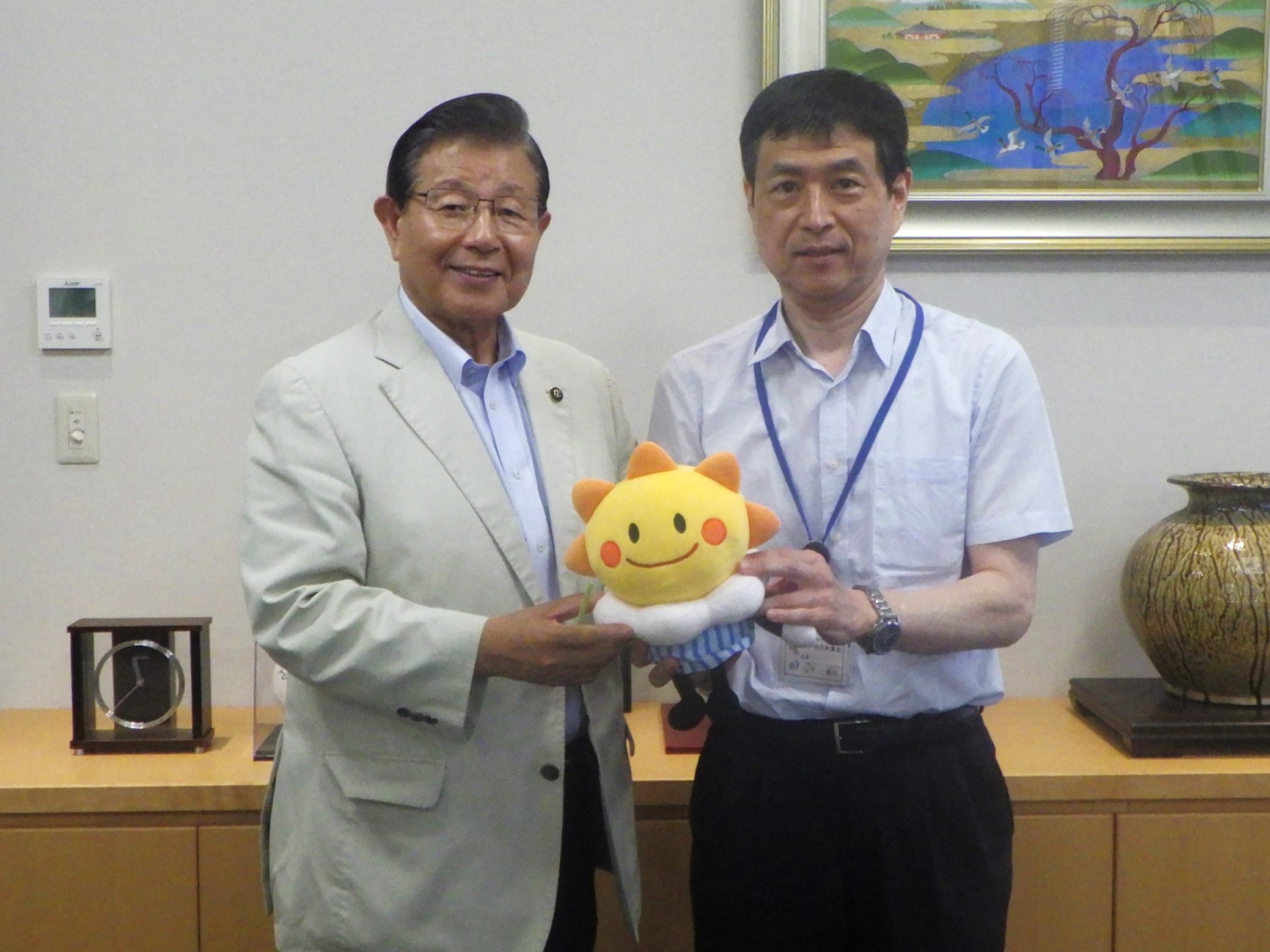 蓬莱市長と気象台長