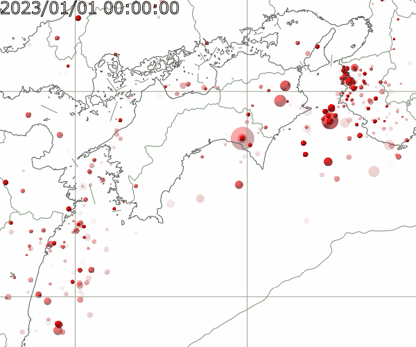 高知県周辺の地震活動（2023年）