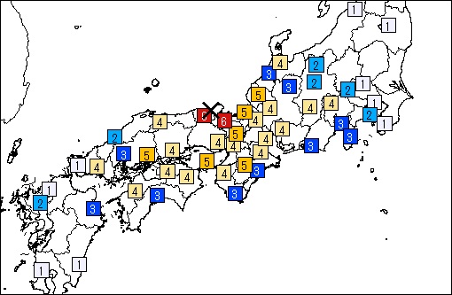 震度分布図（全体図）
