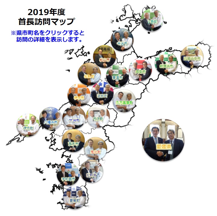 愛媛県内の首長との会談イメージ図