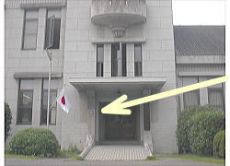 庁舎正面玄関（登録証票の位置）