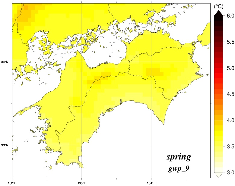 年平均気温変化分布図のグラフ