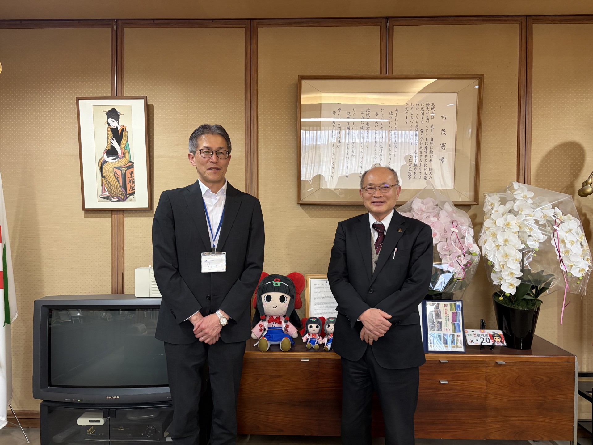 阿古市長と気象台長