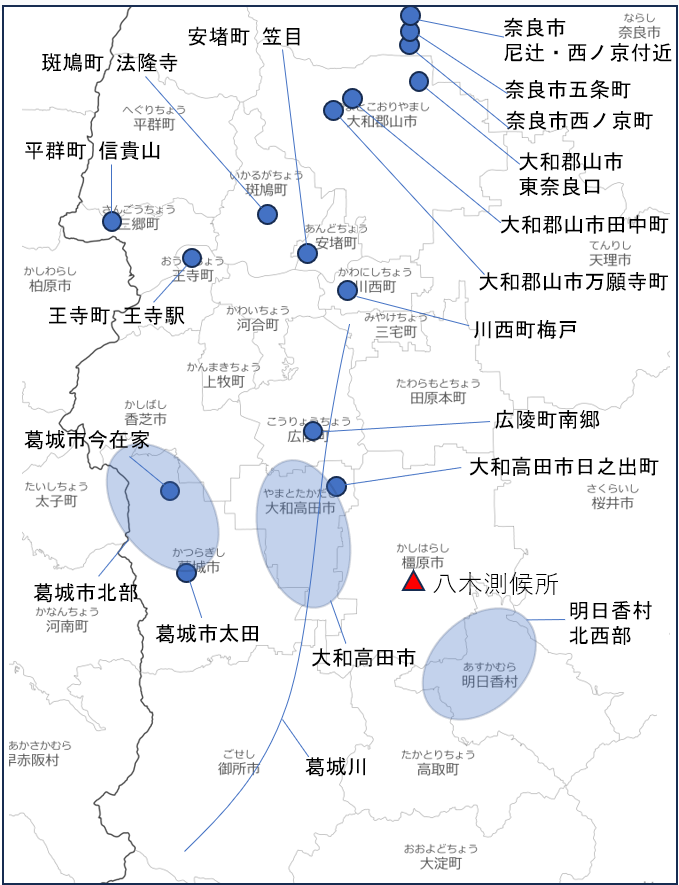 被害を撮影した場所の地図