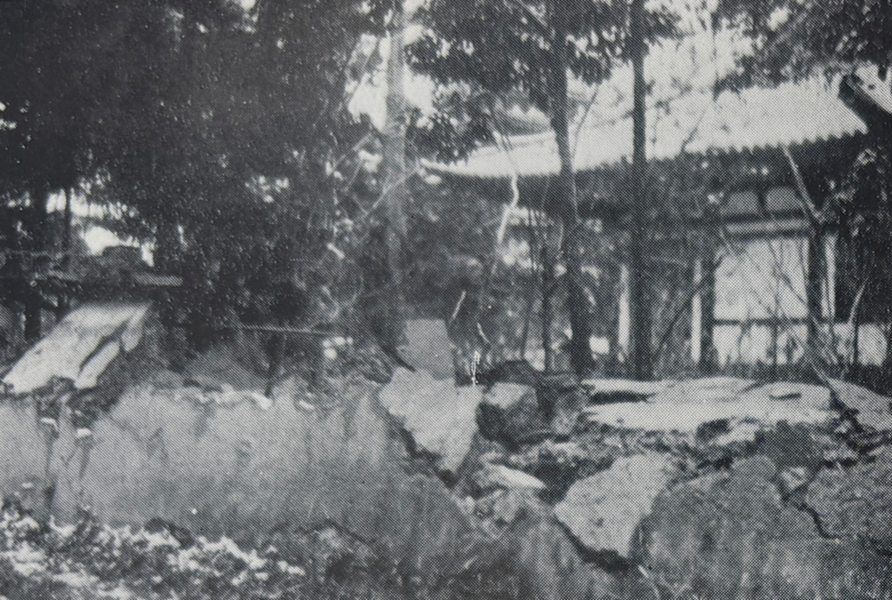 薬師寺境内の土塀崩壊