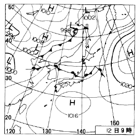 平成7年（1995年）7月11日21時の天気図