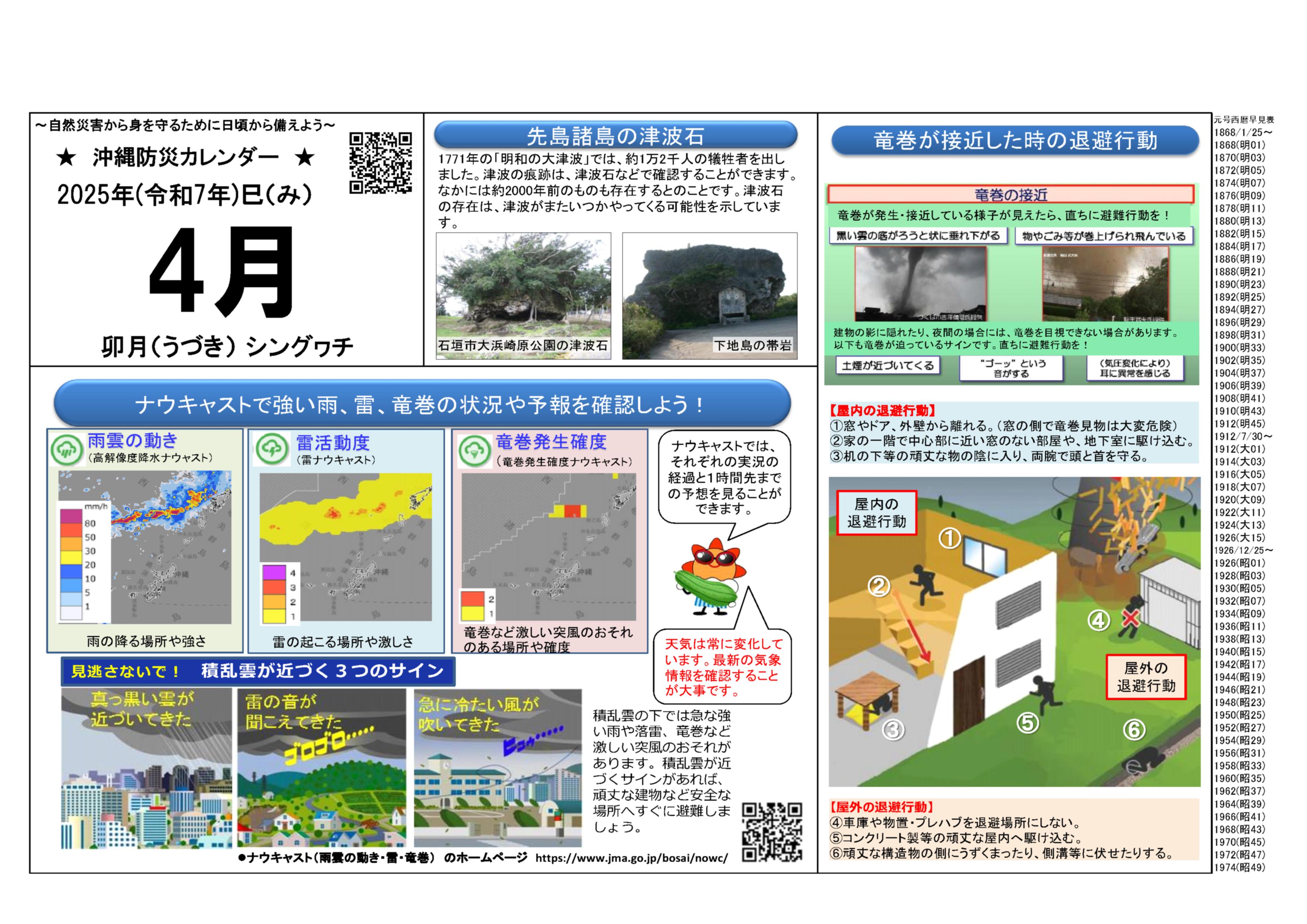 沖縄防災カレンダー