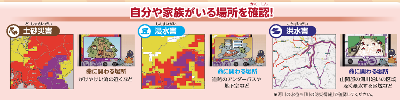 自分や家族がいる場所を確認！