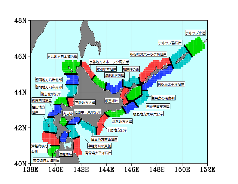 北海道沿岸域の図