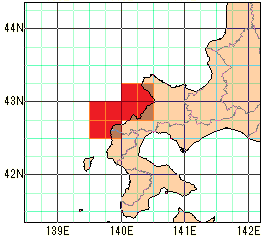後志西部沿岸の再解析値の海域図