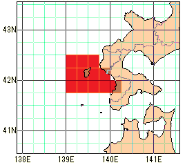 檜山地方沿岸の再解析値の海域図