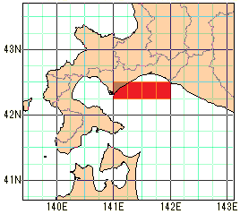 胆振中・東部沿岸の再解析値の海域図
