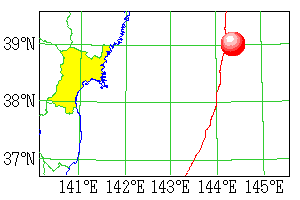 1611年12月2日の地震の震央