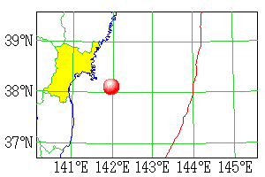 1616年9月9日の地震の震央
