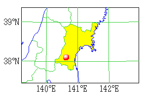 1646年6月9日の地震の震央