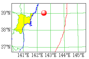 1678年10月2日の地震の震央