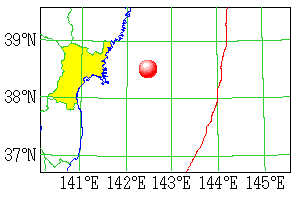1717年5月13日の地震の震央