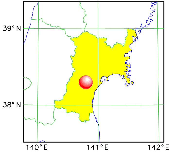 1736年4月30日の地震の震央