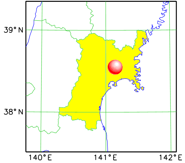 1861年10月21日の地震の震央