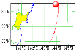 1896年6月15日の地震の震央