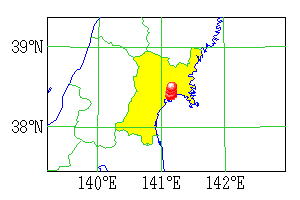 2003年7月26日の地震の震央