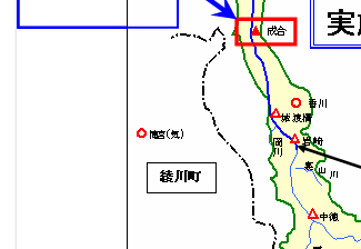 香東川洪水予報実施区域図