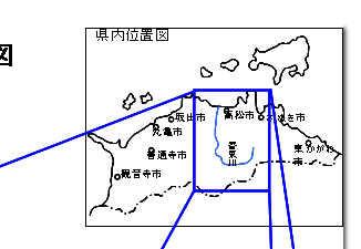 香東川洪水予報実施区域図