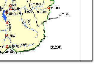 香東川洪水予報実施区域図