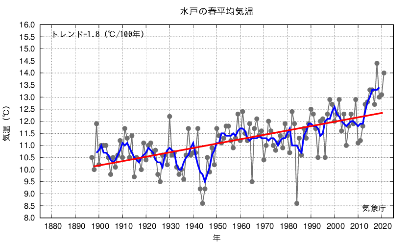 水戸_春平均気温
