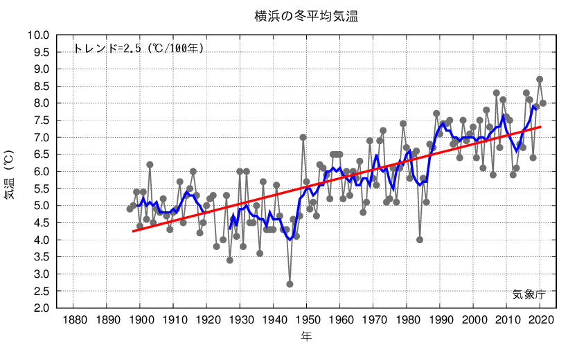 横浜_冬平均気温