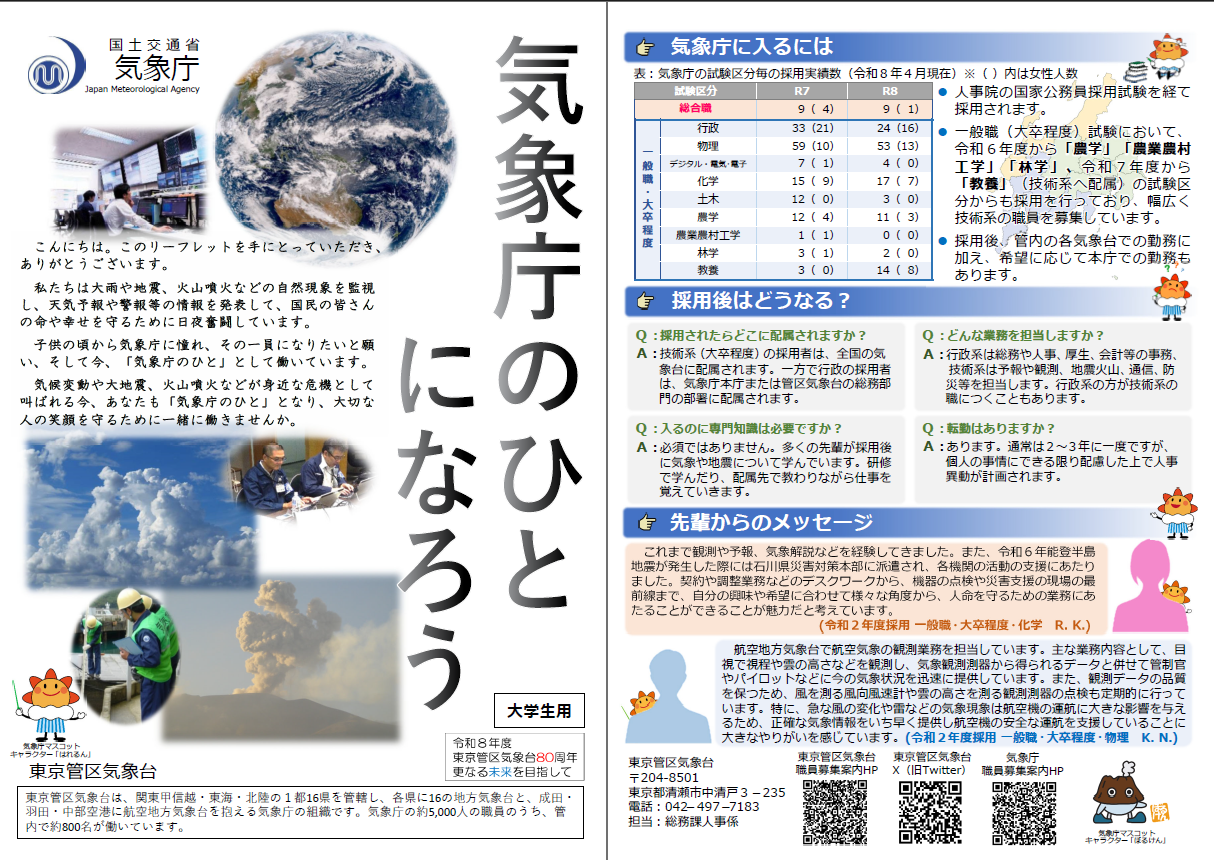 大学生職員募集リーフレット